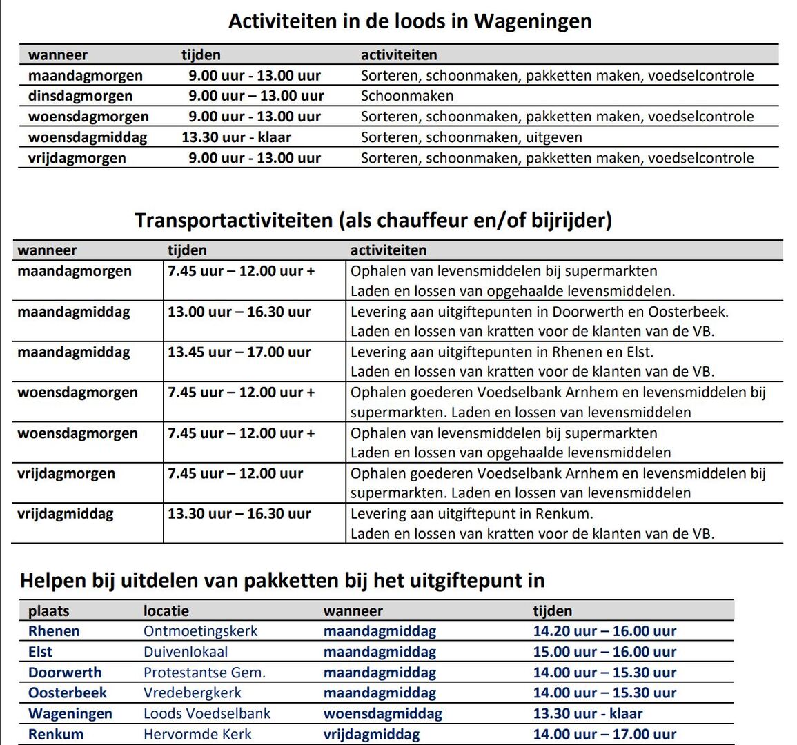 schema-vrijwilligers